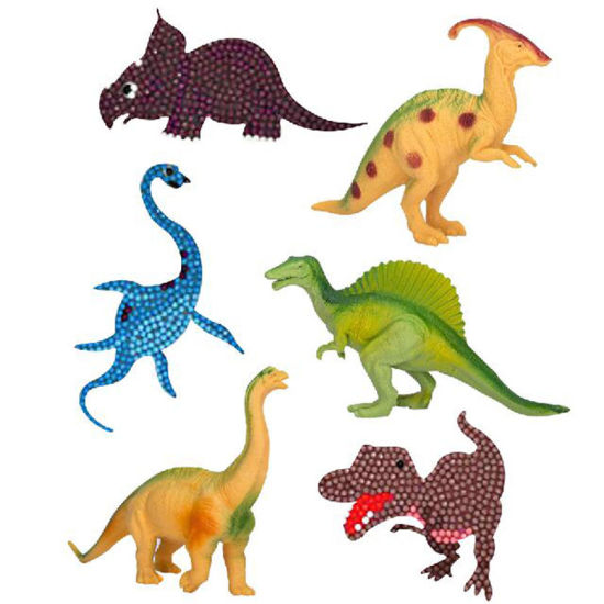 Image de Broderie DIY Kit Peinture Strass Diamant en Résine Animal Mixte Dinosaures 1 Kit ( 6 Pcs/Kit)