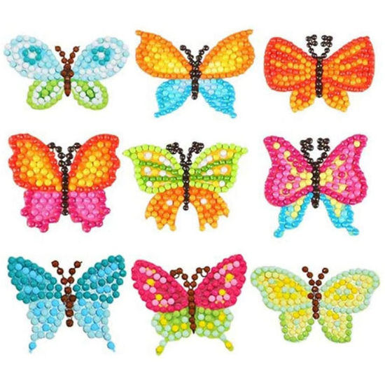 Image de Broderie DIY Kit Peinture Strass Diamant en Résine au Style Insecte Papillon Mixte 1 Kit ( 9 Pcs/Kit)