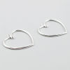 Picture of Zinc Based Alloy Connectors Heart Silver Plated 35mm x 33mm, 10 PCs