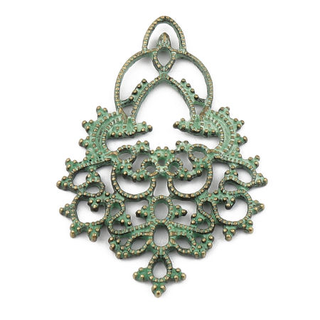 Zinc Based Alloy Patina Connectors Irregular Antique Bronze 43mm x 30mm, 10 PCs