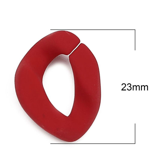 Bild von Harz Spritzlackierung Verbinder Oval Rot 23mm x 17mm, 20 Stück