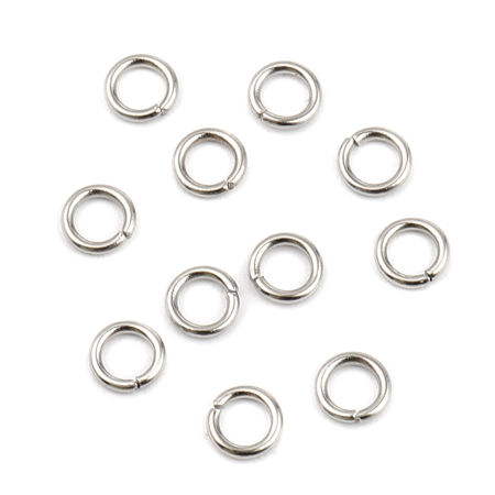 1000 PCs 4.5mm Dia., 0.8mm(20 gauge) Stainless Steel Open Jump Rings Findings For Jewelry Making Silver Tone Round