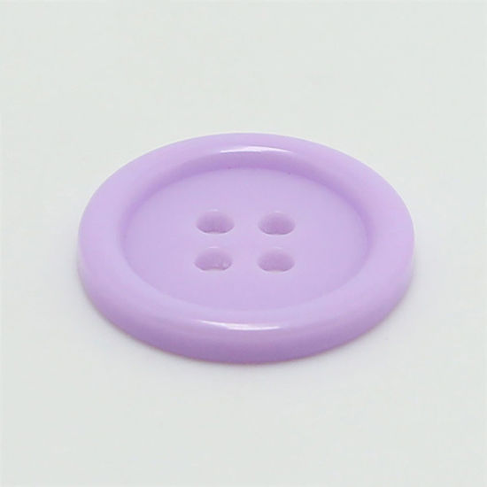 Picture of Resin Sewing Buttons Scrapbooking 4 Holes Round Mauve 25mm Dia, 100 PCs