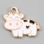 Picture of Zinc Based Alloy Charms Milk Cow Animal Gold Plated Black & White Enamel 19mm x 17mm, 20 PCs