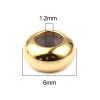 真鍮 ビーズ 円形 リアルゴールドメッキ 約 6.5mm 直径、 穴: 約 1.2mm、 5 個 の画像