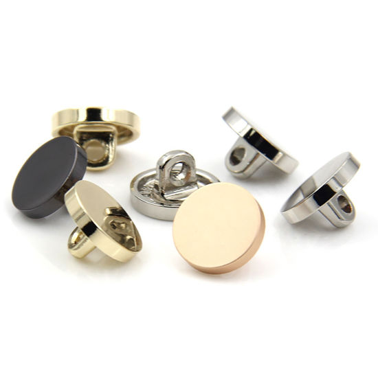 Image de Bouton de Haute Couture en Alliage de Zinc Rond Doré Mat 20mm Dia, 10 Pcs