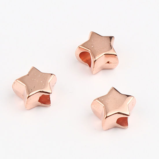 Picture of CCB Plastic Beads Pentagram Star About 10mm x 9mm, Hole: Approx 3.9mm, 300 PCs