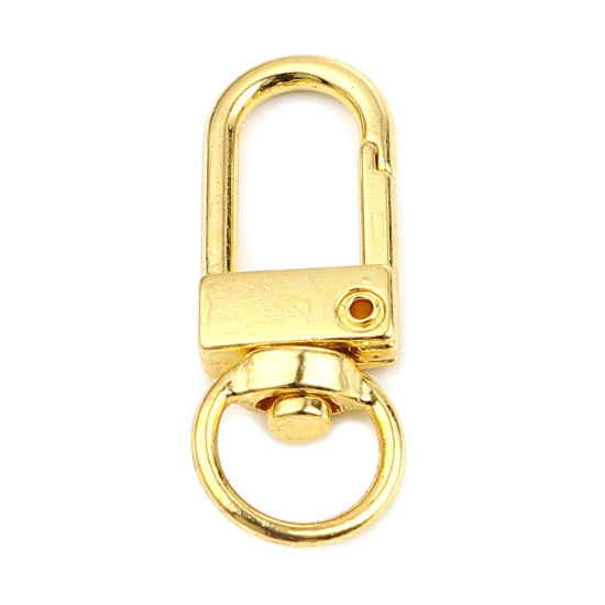 Bild von Zinklegierung Schlüsselkette & Schlüsselring Vergoldet Bogen 33mm x 12mm, 10 Stück