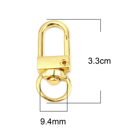 Изображение Цинковый Сплав Кольца и Цепи для Ключей Позолоченный Арка 33мм x 12мм, 10 ШТ