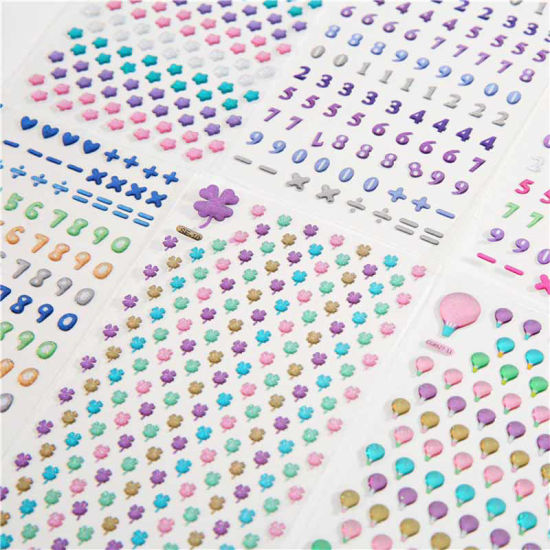 Изображение PVC Пластик Наклейки Воздушный шар Разноцветный С Блестками 20.5см x 9см, 1 ШТ