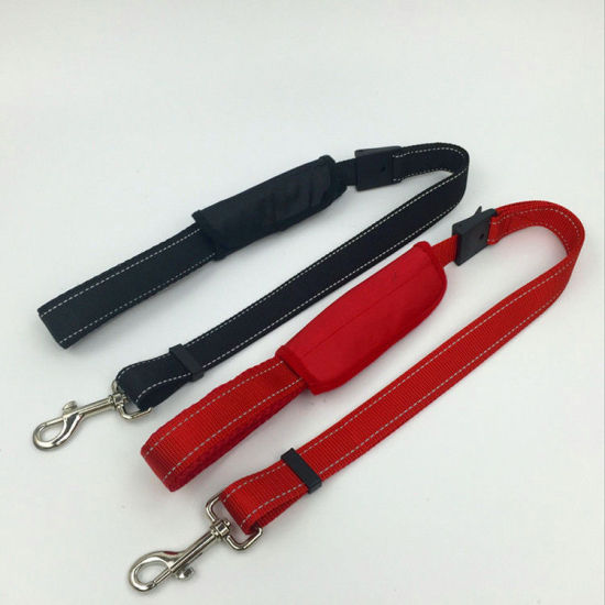 Изображение Black - 80x2.5cm Adjustable Pet Dog Car Seat Belt Leash Safety Buckle Car Supplies, 1 Piece