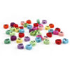 Picture of Acrylic Beads Heart At Random Color Mixed Initial Alphabet/ Capital Letter Pattern Enamel About 7mm x 7mm, Hole: Approx 1.5mm, 300 PCs