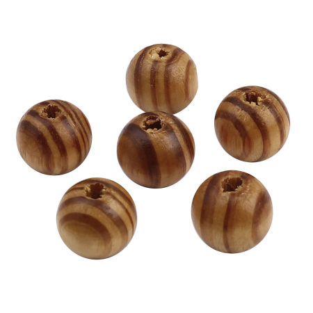 Picture of Natural Pine Wood Spacer Beads Round Brown Circle About 6mm Dia., Hole: Approx 1.9mm, 500 PCs