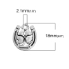 Picture of Zinc Based Alloy Charms U-shaped Antique Silver Four Leaf Clover Hollow 18mm x 15mm, 602 PCs/1000g