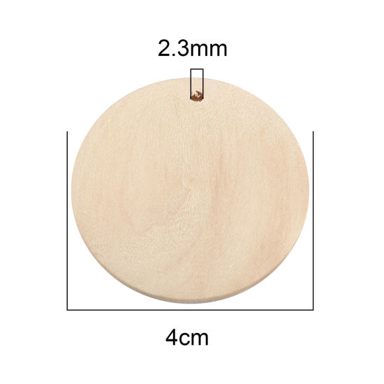 Immagine di Legno Ciondoli Tondo Naturale 40mm , 20 Pz