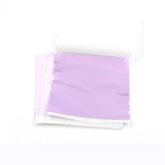 Image de Matériaux de Remplissage pour Bijoux de Résine en Papier d'Aluminium d'Étain Mauve 9cm x 9cm, 1 Kit ( 5 Pcs/Kit)