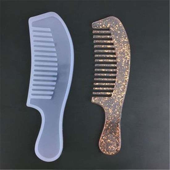 Picture of Silicone Resin Mold For Jewelry Making Comb White 17.8cm x 5.1cm, 1 Piece