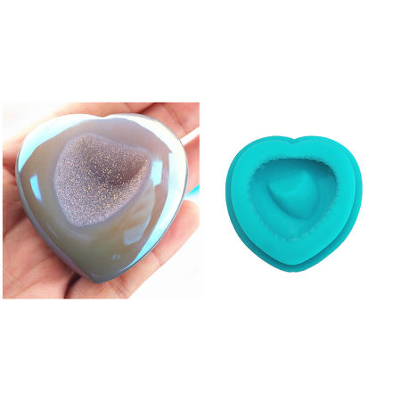 Bild von Silikon Gießform Herz Cyan 69mm x 69mm, 1 Stück