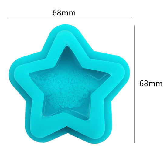 Изображение Силикон Модель для эпоксидной смолы Звезда Сине-зеленые 68мм x 68мм, 1 ШТ