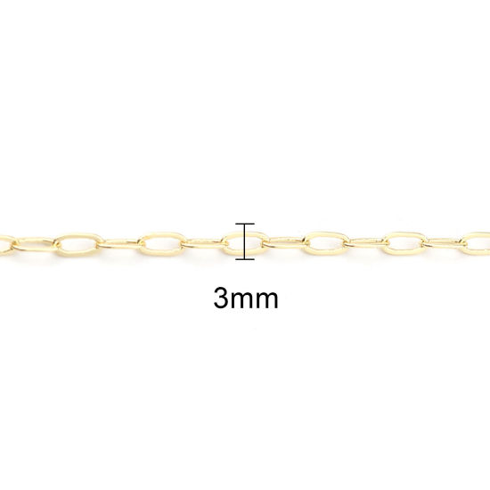 Picture of Brass Link Cable Chain Findings Oval Gold Plated 7x3mm, 1 M                                                                                                                                                                                                   