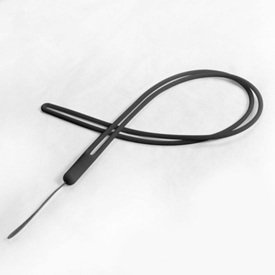 Image de Noir - Lanière en silicone à suspendre pour carte d'identité avec badge 43 cm, 1 pièce
