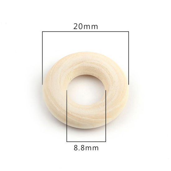Bild von Holz Geschlossen Bindering Ring Grauweiß 20mm D., 100 Stück
