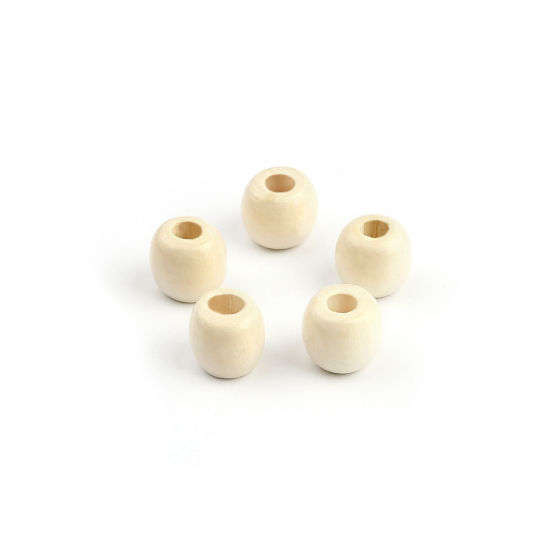 Image de Perles en Bois Naturel de Pin Colonne Crème 12mm x 10mm, Trou: env. 5.5mm, 500 Pcs