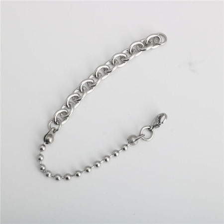 Image de Bracelets En Gros Argent Mat en Acier Inoxydable, Épissage Chaîne Maille Bille Unisexe Minimaliste Cadeau Fournitures de Bijoux 18cm long, 1 Pièce