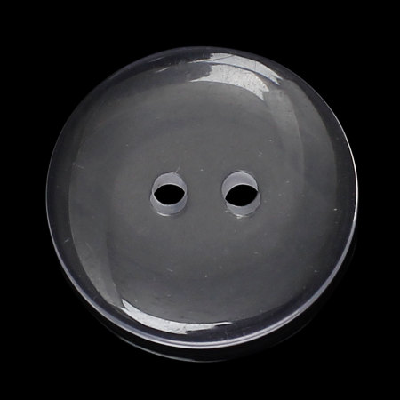 Acrylic Sewing Buttons Scrapbooking Round Transparent 2 Holes 20mm( 6/8") Dia, 100 PCs