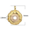 Picture of Zinc Based Alloy European Style Stopper Spacer Beads With Rubber Core Beads Round Gold Plated 14mm x 11mm, 10 PCs