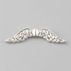 Picture of Zinc Based Alloy Spacer Beads Wing Silver Plated About 32mm x 8mm, Hole: Approx 1.4mm, 100 PCs