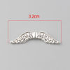 Picture of Zinc Based Alloy Spacer Beads Wing Silver Plated About 32mm x 8mm, Hole: Approx 1.4mm, 100 PCs