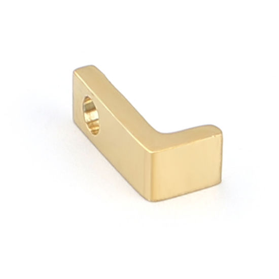 Immagine di 304 Acciaio Inossidabile Perline Lettera Oro Placcato Lettere " L " 8mm x 4mm, Buco: Circa 1.6mm, 2 Pz