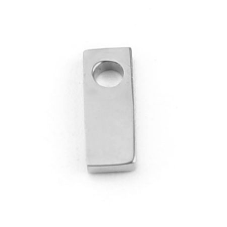 Picture of 3 PCs Eco-friendly 304 Stainless Steel Beads For DIY Jewelry Making Wholesale Silver Tone Capital Alphabet Initial Letter Message " I " 8mm x 3mm, Hole: Approx 1.6mm