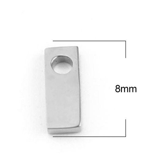 Bild von 304 Edelstahl Perlen Buchstabe Silberfarbe Message " I " 8mm x 3mm, Loch: ca. 1.6mm, 3 Stück