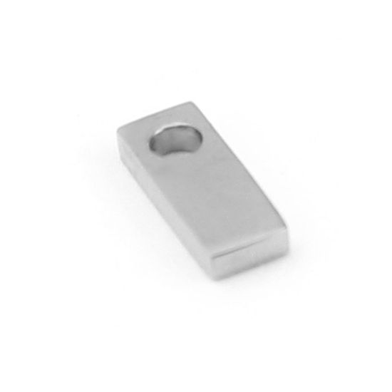 Bild von 304 Edelstahl Perlen Buchstabe Silberfarbe Message " I " 8mm x 3mm, Loch: ca. 1.6mm, 3 Stück