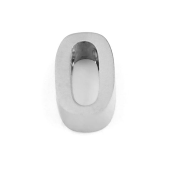 Bild von 304 Edelstahl Perlen Buchstabe Silberfarbe Message " O " 8mm x 5mm, Loch: ca. 1.5mm, 3 Stück