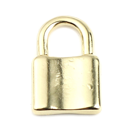 Image de Breloques en Alliage de Zinc Serrure Doré 19mm x 12mm, 10 Pcs