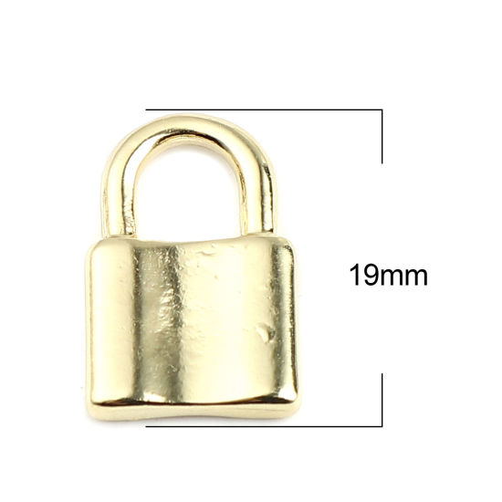 Image de Breloques en Alliage de Zinc Serrure Doré 19mm x 12mm, 10 Pcs
