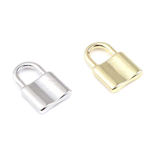 Image de Breloques en Alliage de Zinc Serrure Doré 19mm x 12mm, 10 Pcs