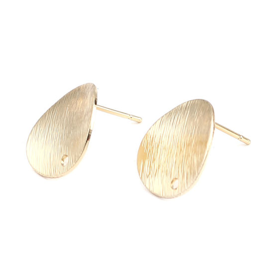 Earring Findings Round Gold Plated 17mm x 12mm 1 pair High Quality