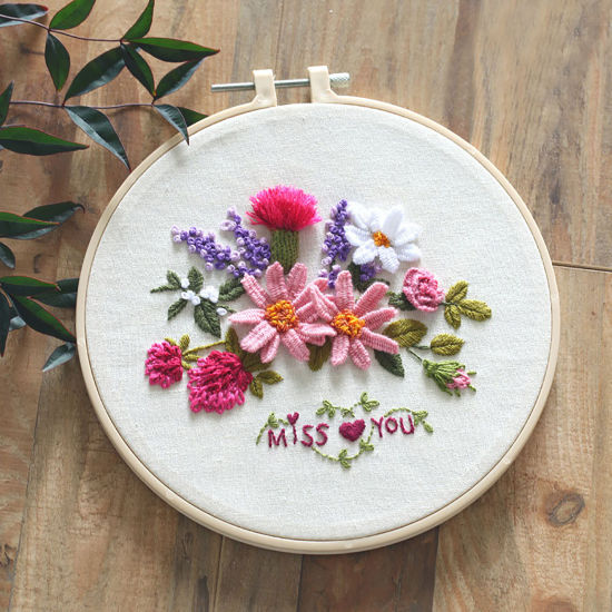 コットン＆リネン DIYハンド刺繍パッケージ 多色 花葉 1 セット の画像