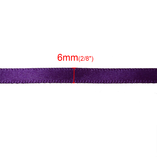 Picture of Polyester Satin Easter Ribbon Purple 6mm( 2/8"), 10 Rolls (Approx 25 Yards/Roll)