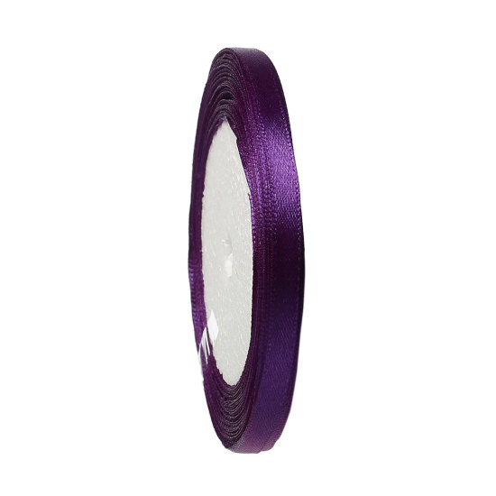 Picture of Polyester Satin Easter Ribbon Purple 6mm( 2/8"), 10 Rolls (Approx 25 Yards/Roll)