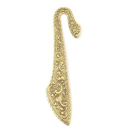 Zamak Marcadores de libro Oro antiguo Flor Phoenix 11.4cm x 3.5cm, 3 Unidades