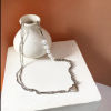 Imagen de Acrílico Collares Corazón Tono de Plata Imitación de perla 49cm longitud, 1 Unidad
