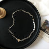Imagen de Acrílico Collares Corazón Tono de Plata Imitación de perla 49cm longitud, 1 Unidad