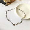 Imagen de Acrílico Collares Corazón Tono de Plata Imitación de perla 49cm longitud, 1 Unidad