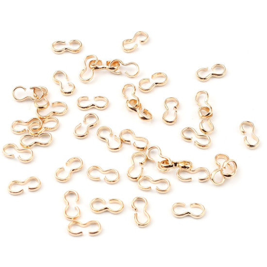 Image de Connecteurs en Cuivre Forme de 3 Plaqué Or KC 8mm x 4mm, 1 Paquet ( 100 Pcs/Paquet)