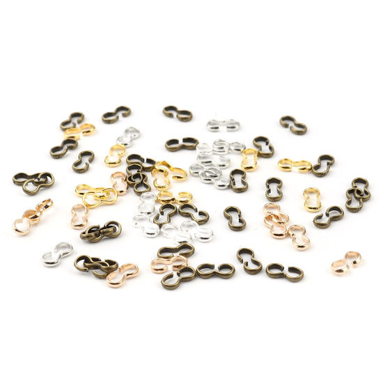 Image de Connecteurs en Cuivre Forme de 3 Plaqué Or KC 8mm x 4mm, 1 Paquet ( 100 Pcs/Paquet)